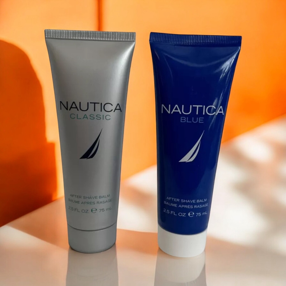Nautica “Classic”&“Blue“ Aftershave Balm Set 2 2.5 Fl Oz ea